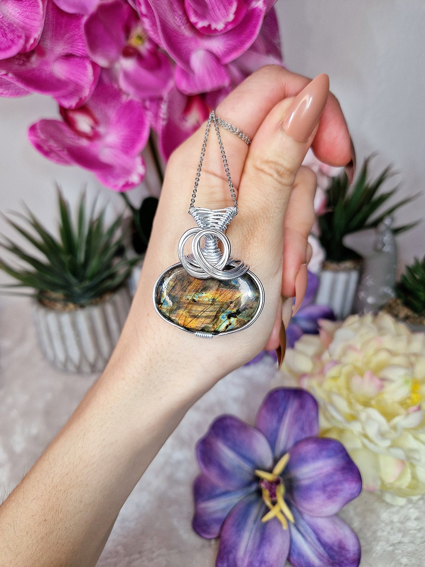 Ciondolo con LABRADORITE MULTIFIRE