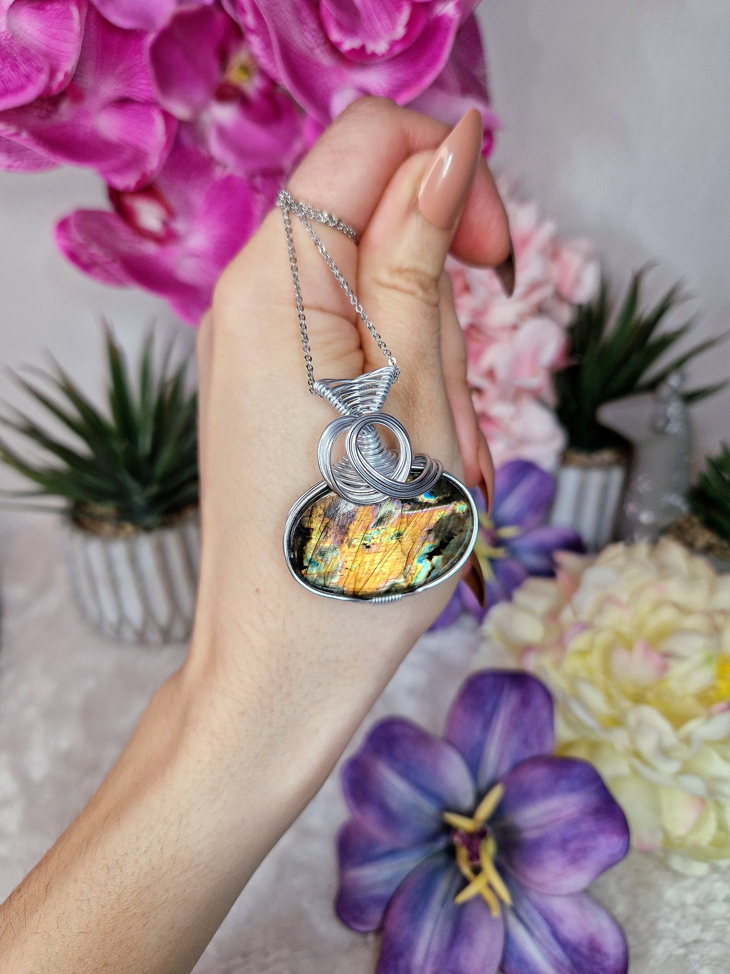 Ciondolo con LABRADORITE MULTIFIRE