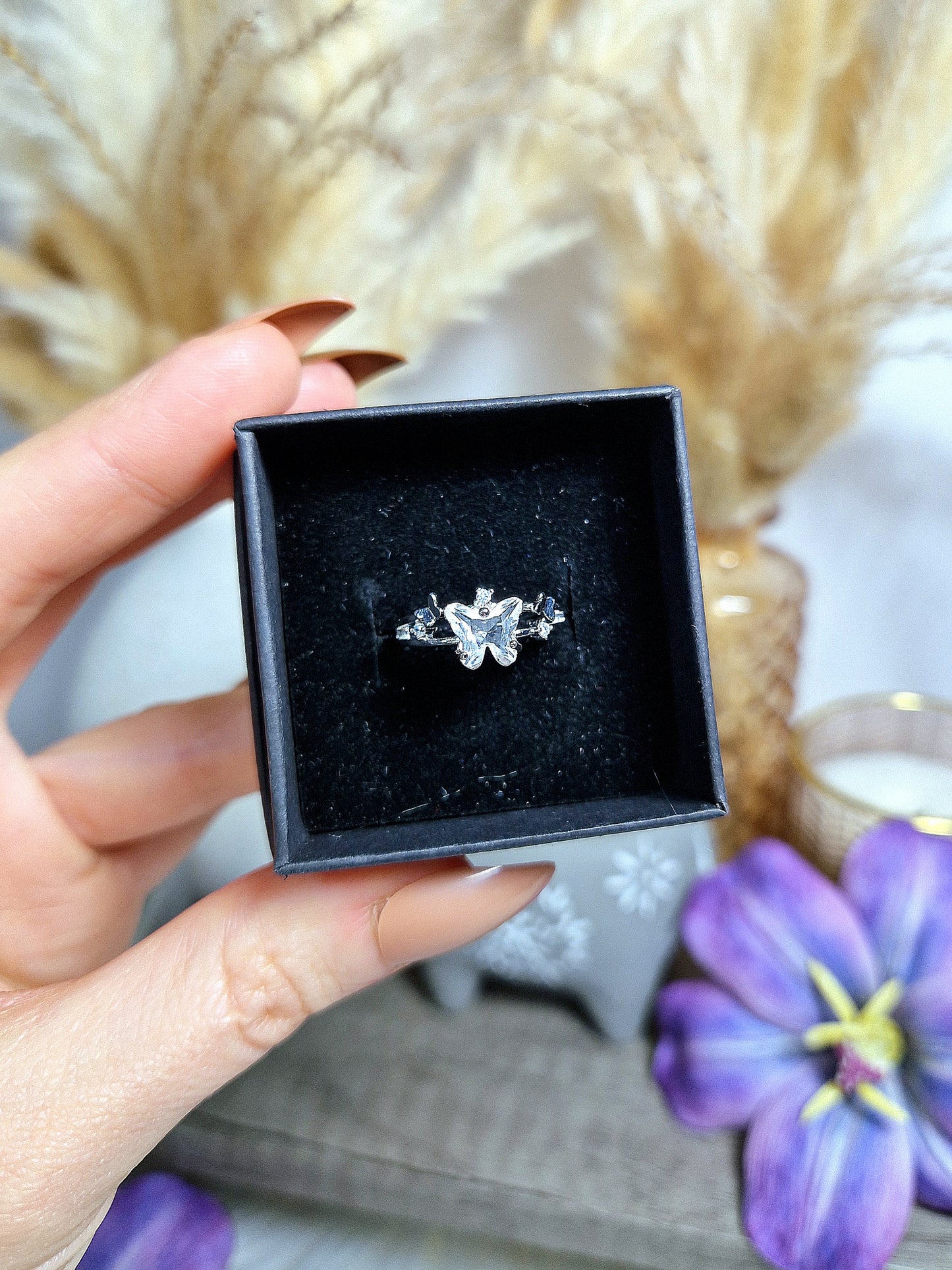 Anello con QUARZO IALINO e QUARZO CITRINO