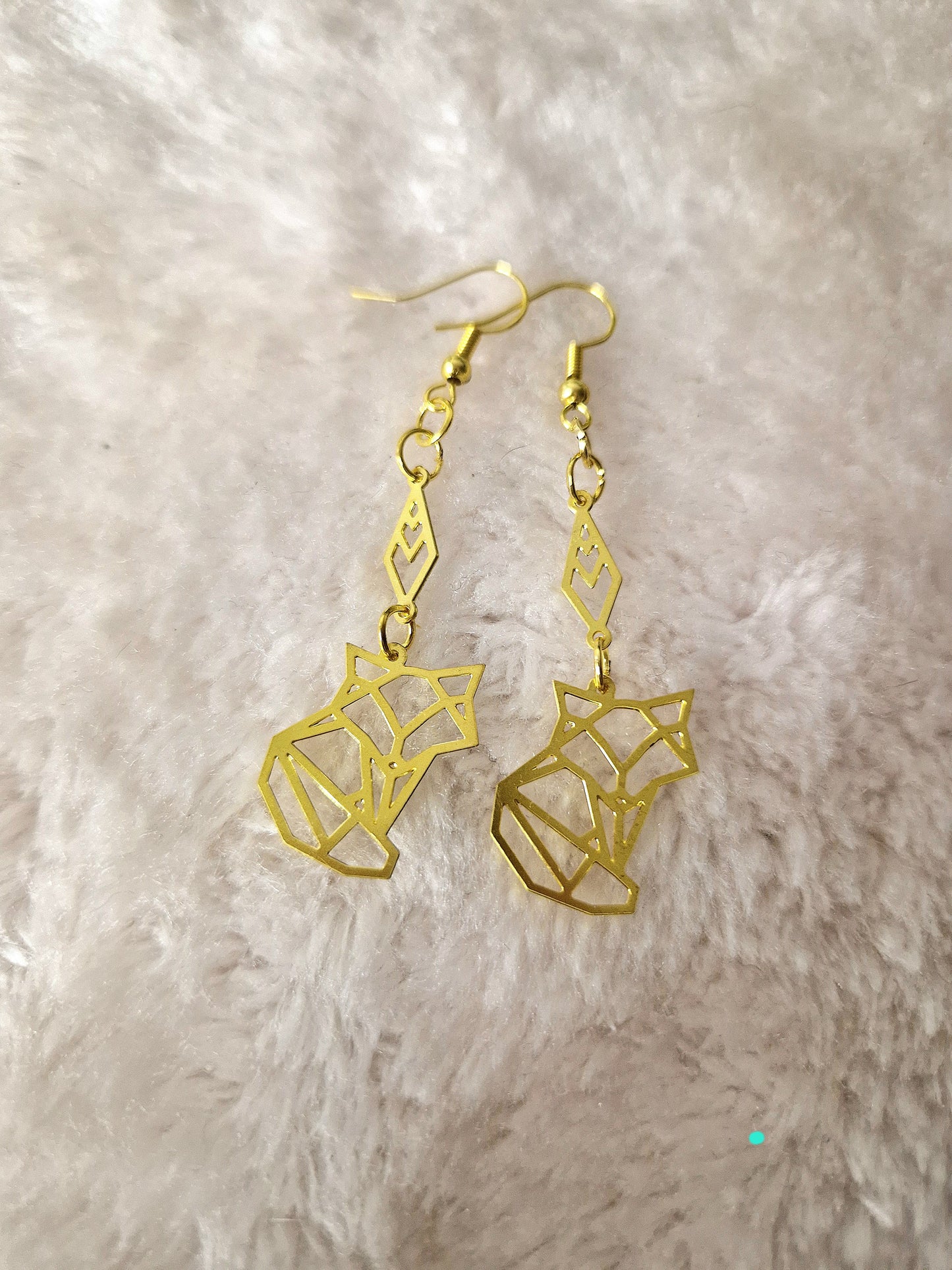 Orecchini in alluminio dorato - VOLPI ORIGAMI