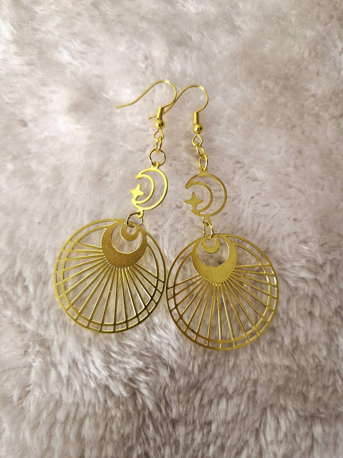 Orecchini in alluminio dorato - LUNE