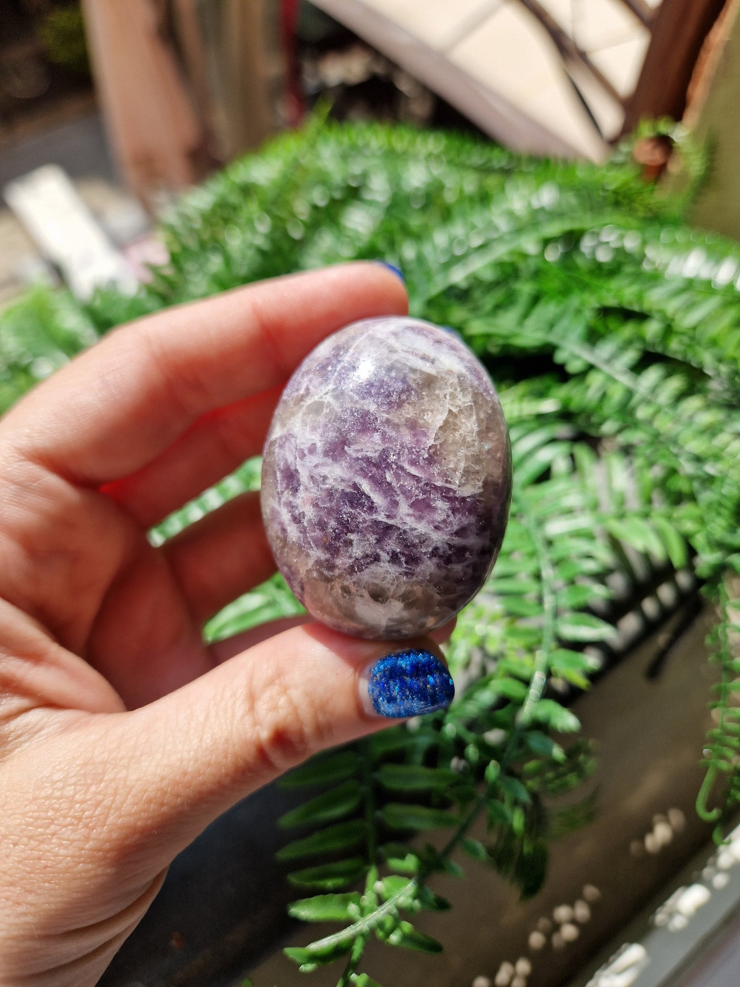 Palmstone di LEPIDOLITE con QUARZO FUME'