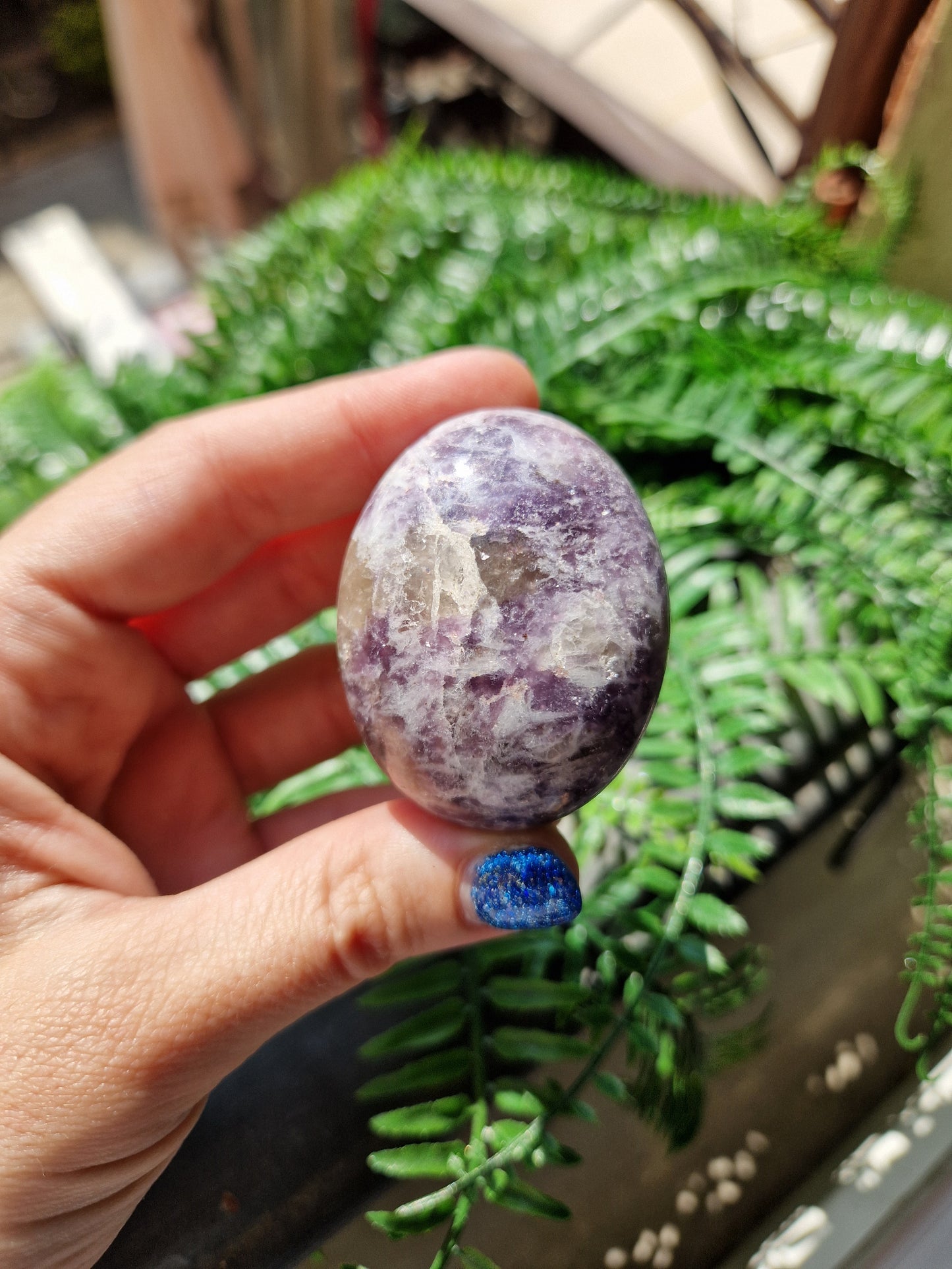 Palmstone di LEPIDOLITE con QUARZO FUME'