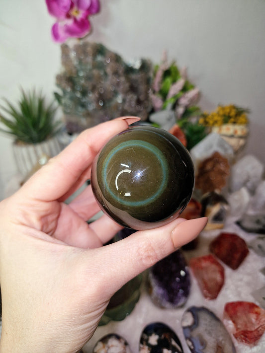 Sfera di OSSIDIANA ARCOBALENO - n 2