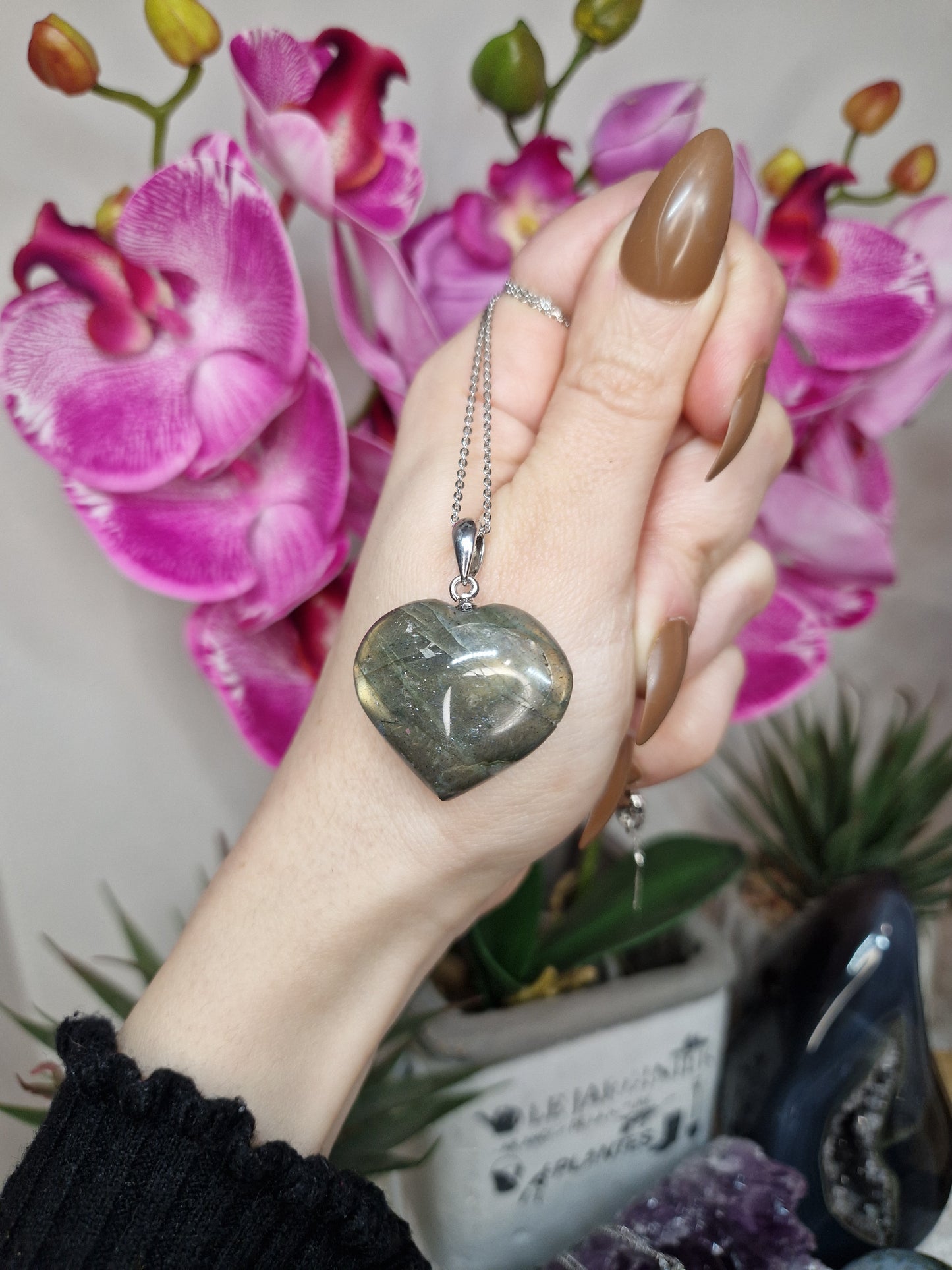 Ciondolo con cuore di LABRADORITE SUNSET