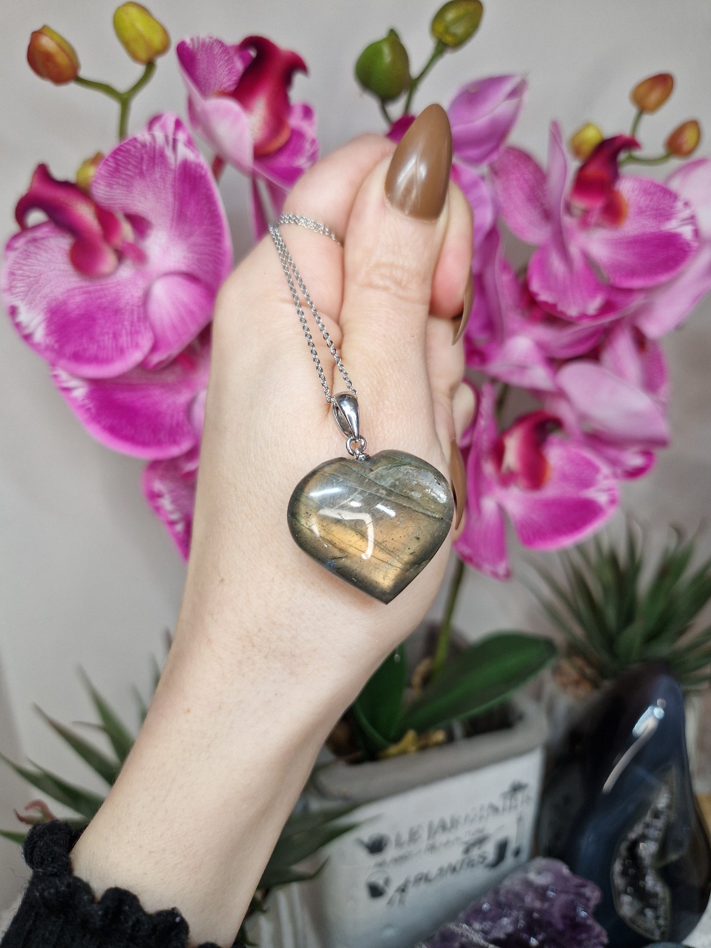 Ciondolo con cuore di LABRADORITE SUNSET