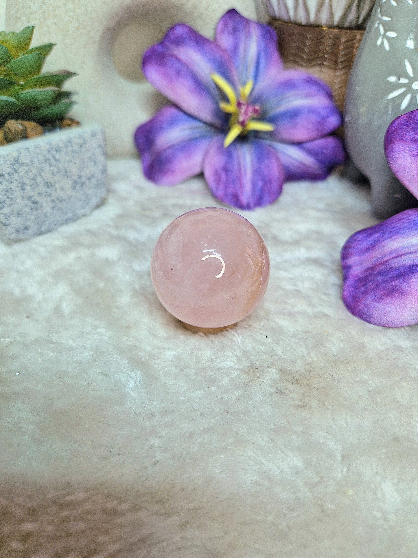 Sfera S di QUARZO ROSA - n 1