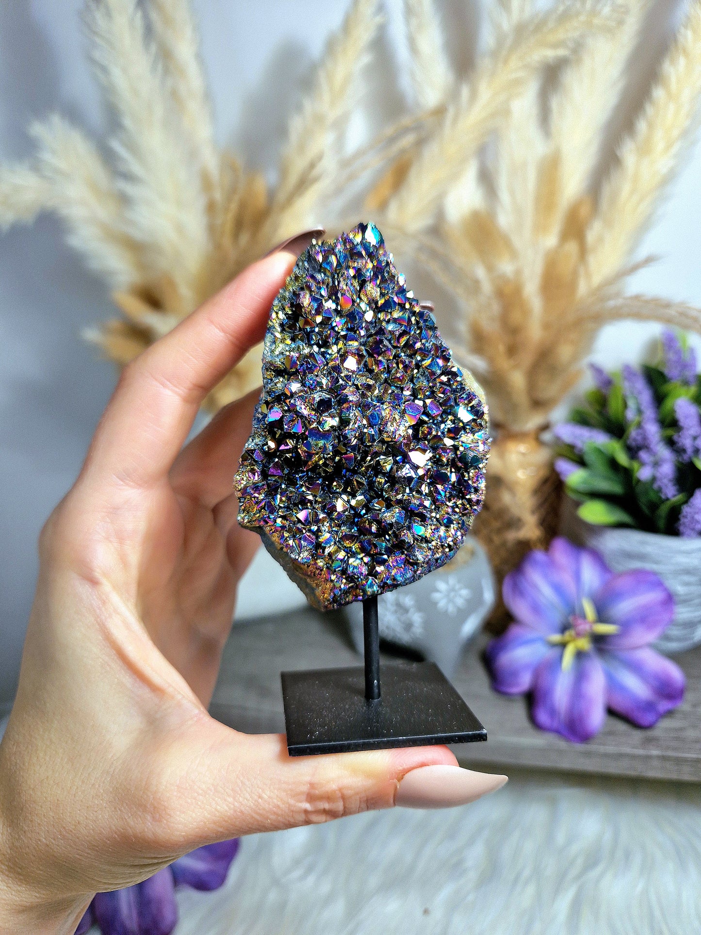 Drusa di AMETISTA AURA su stand - n 2