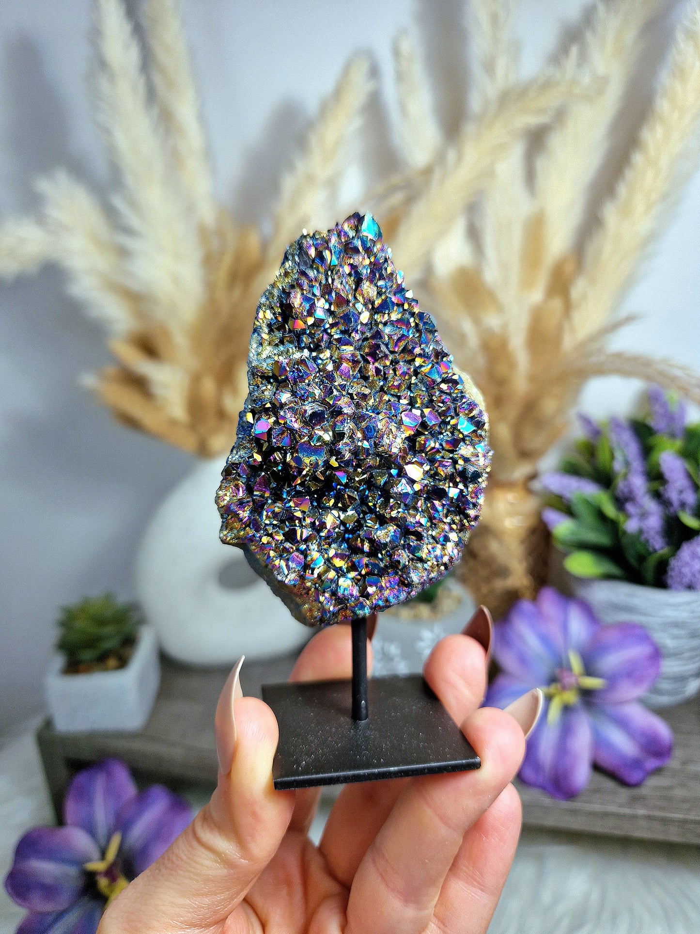 Drusa di AMETISTA AURA su stand - n 2