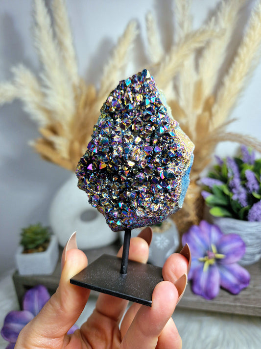 Drusa di AMETISTA AURA su stand - n 2