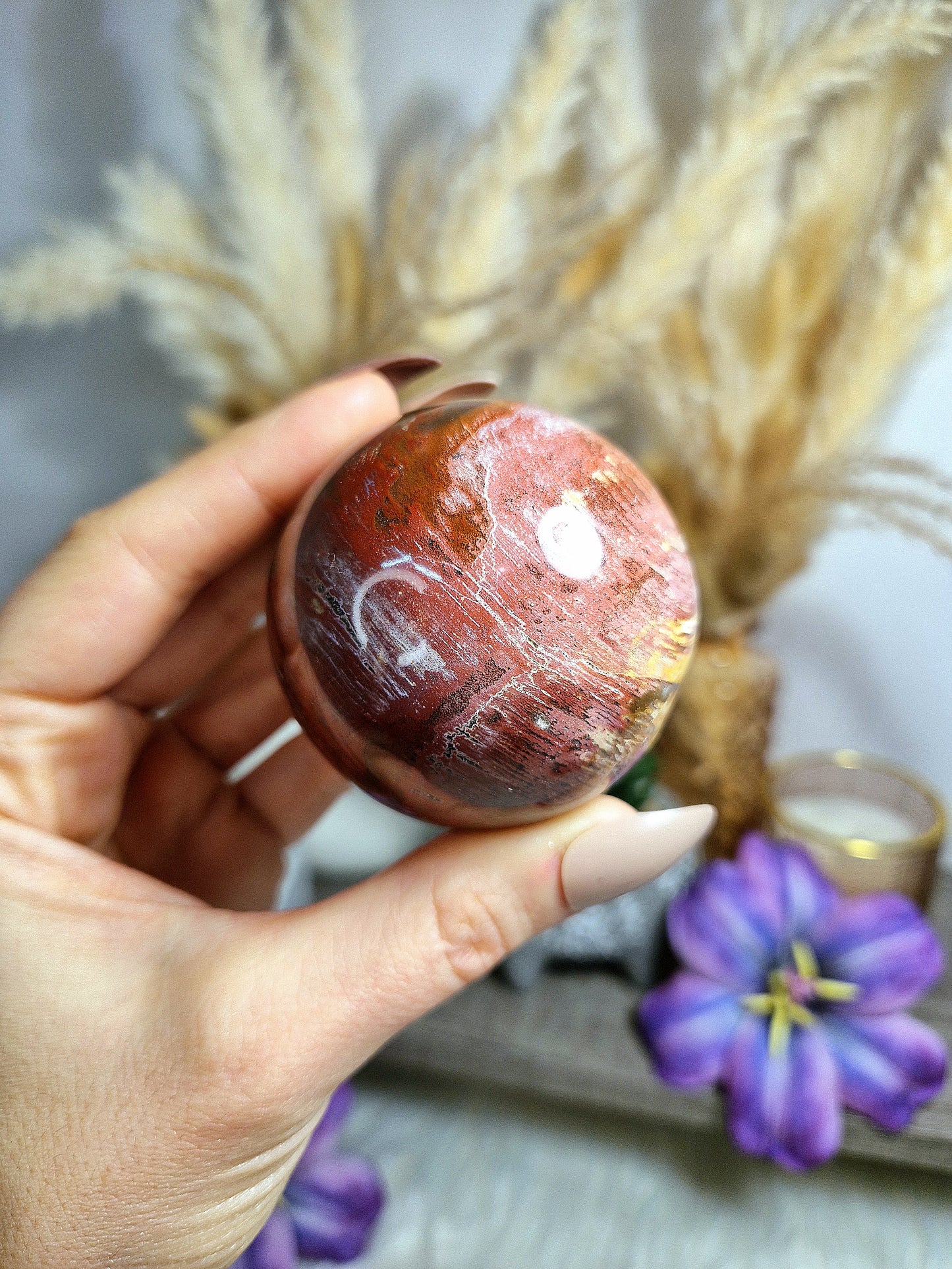 Sfera di LEGNO FOSSILE - n 2