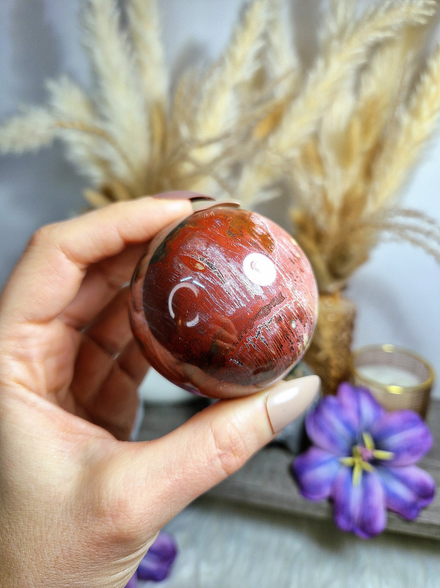 Sfera di LEGNO FOSSILE - n 2