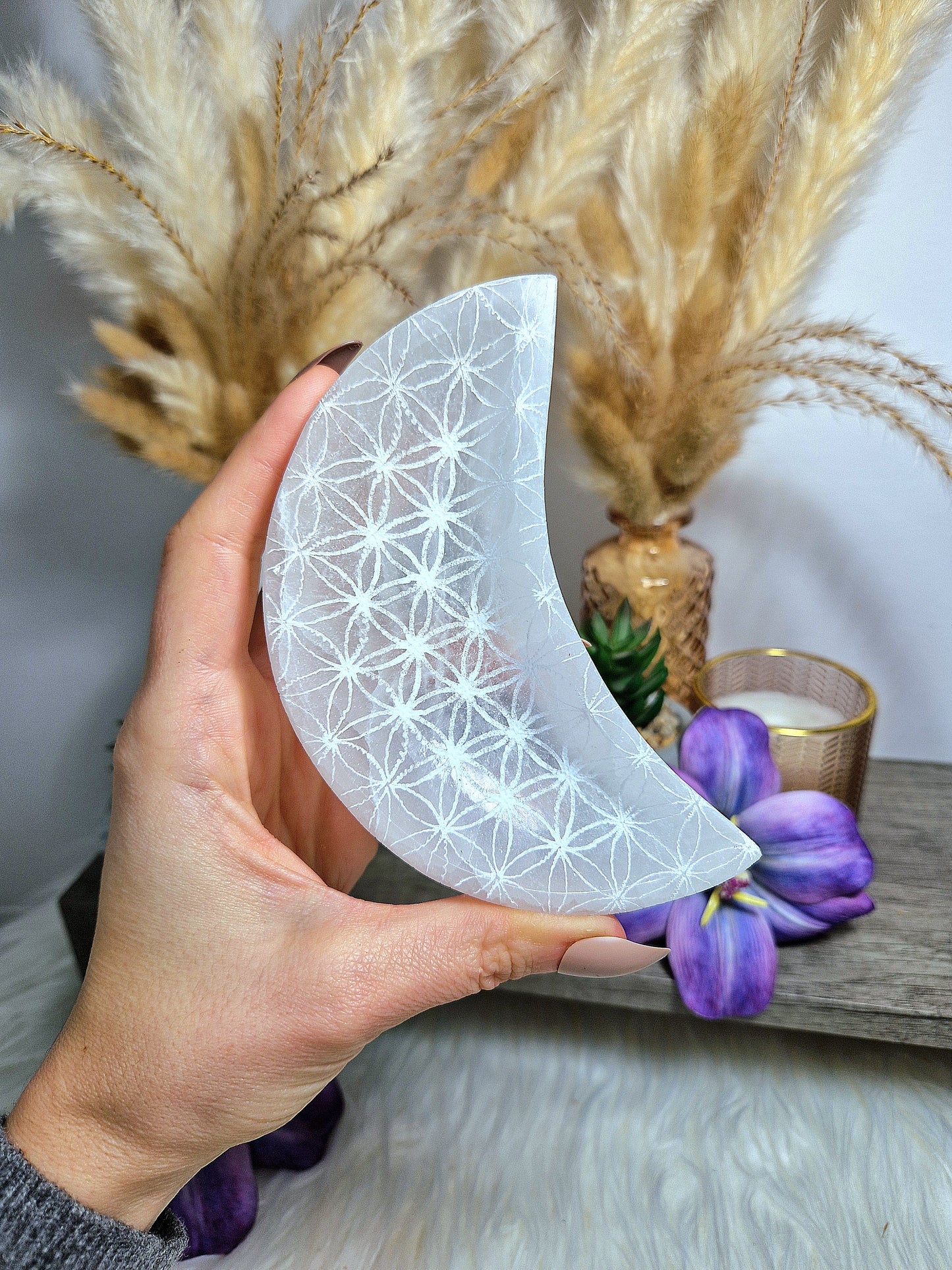 Ciotola mezza luna in SELENITE