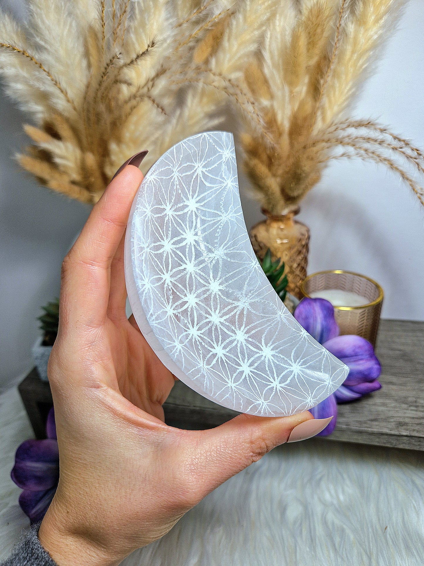 Ciotola mezza luna in SELENITE