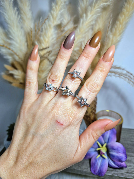 Anello con QUARZO IALINO e QUARZO CITRINO