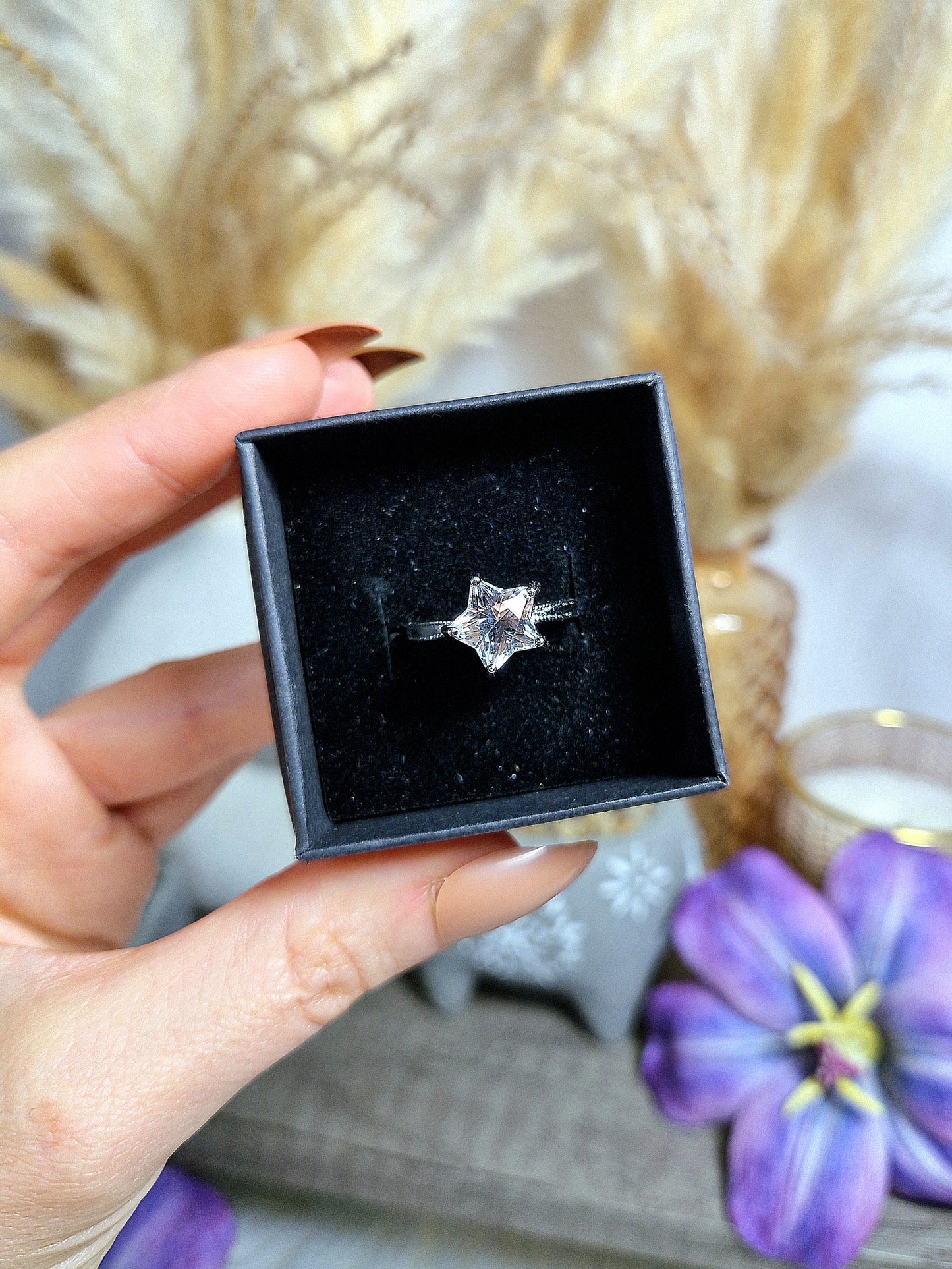 Anello con QUARZO IALINO e QUARZO CITRINO