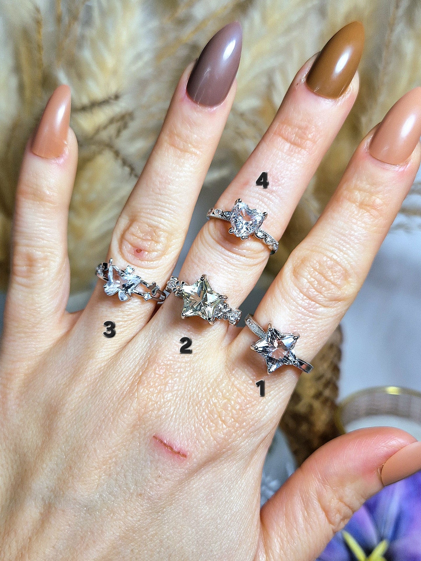 Anello con QUARZO IALINO e QUARZO CITRINO