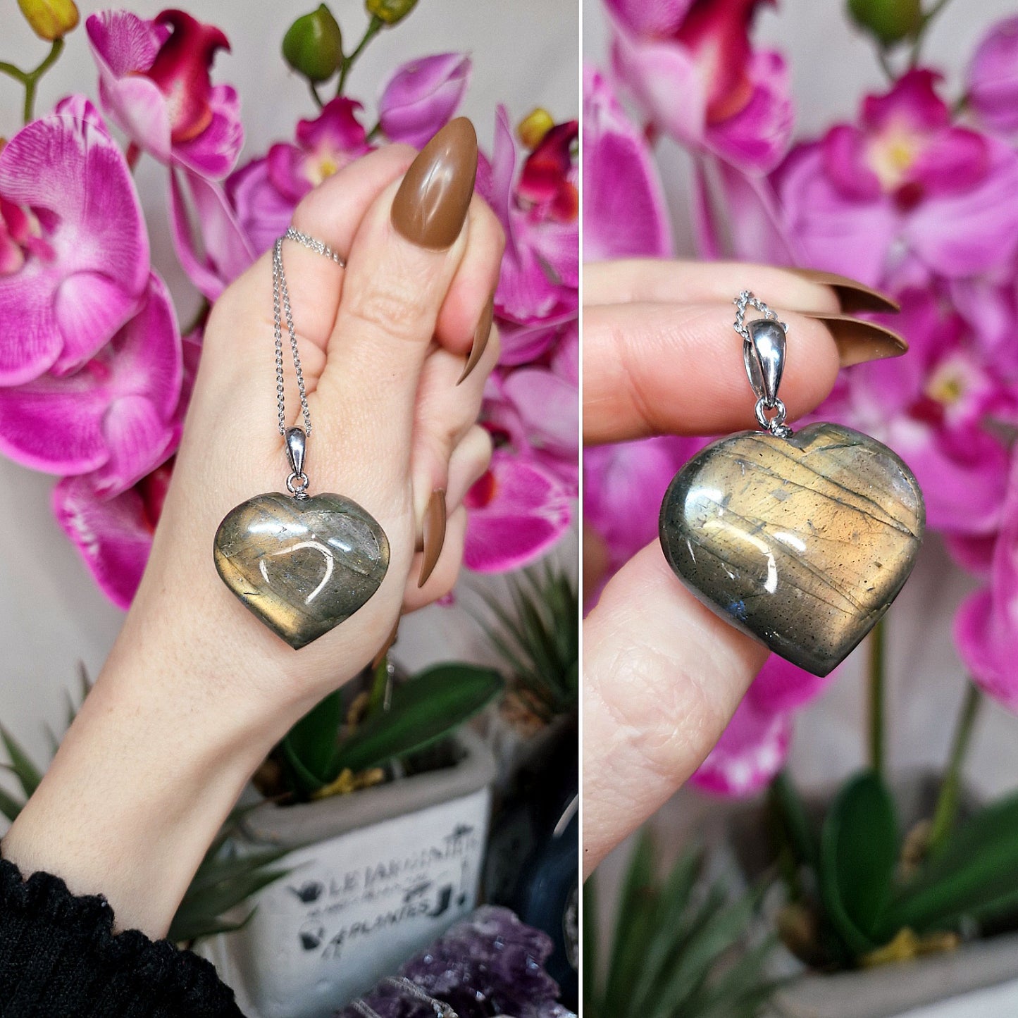 Ciondolo con cuore di LABRADORITE SUNSET