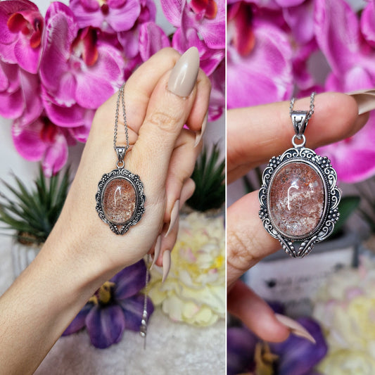 Ciondolo con LODOLITE - GARDEN QUARTZ