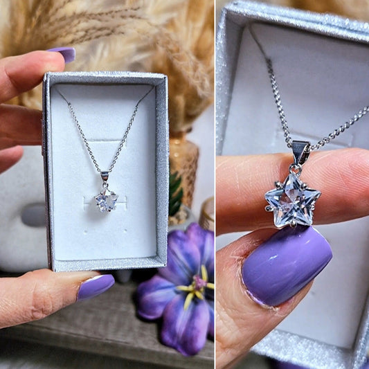 Ciondolo a stella con QUARZO IALINO