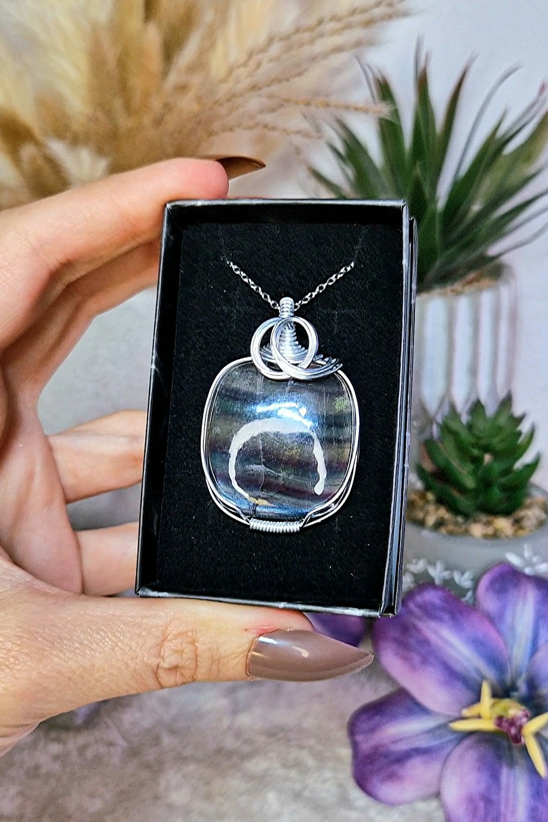 Ciondolo con FLUORITE ARCOBALENO