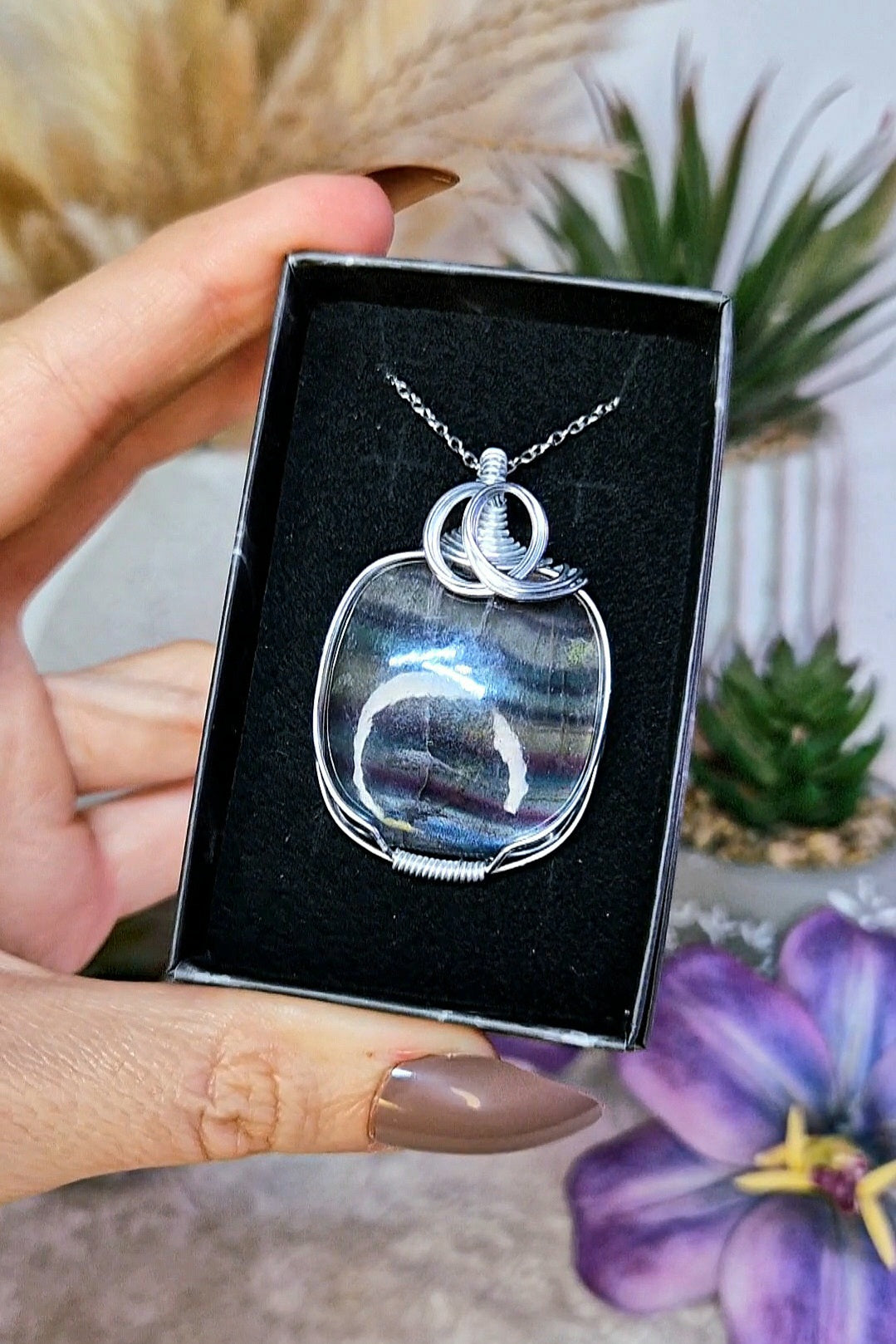Ciondolo con FLUORITE ARCOBALENO