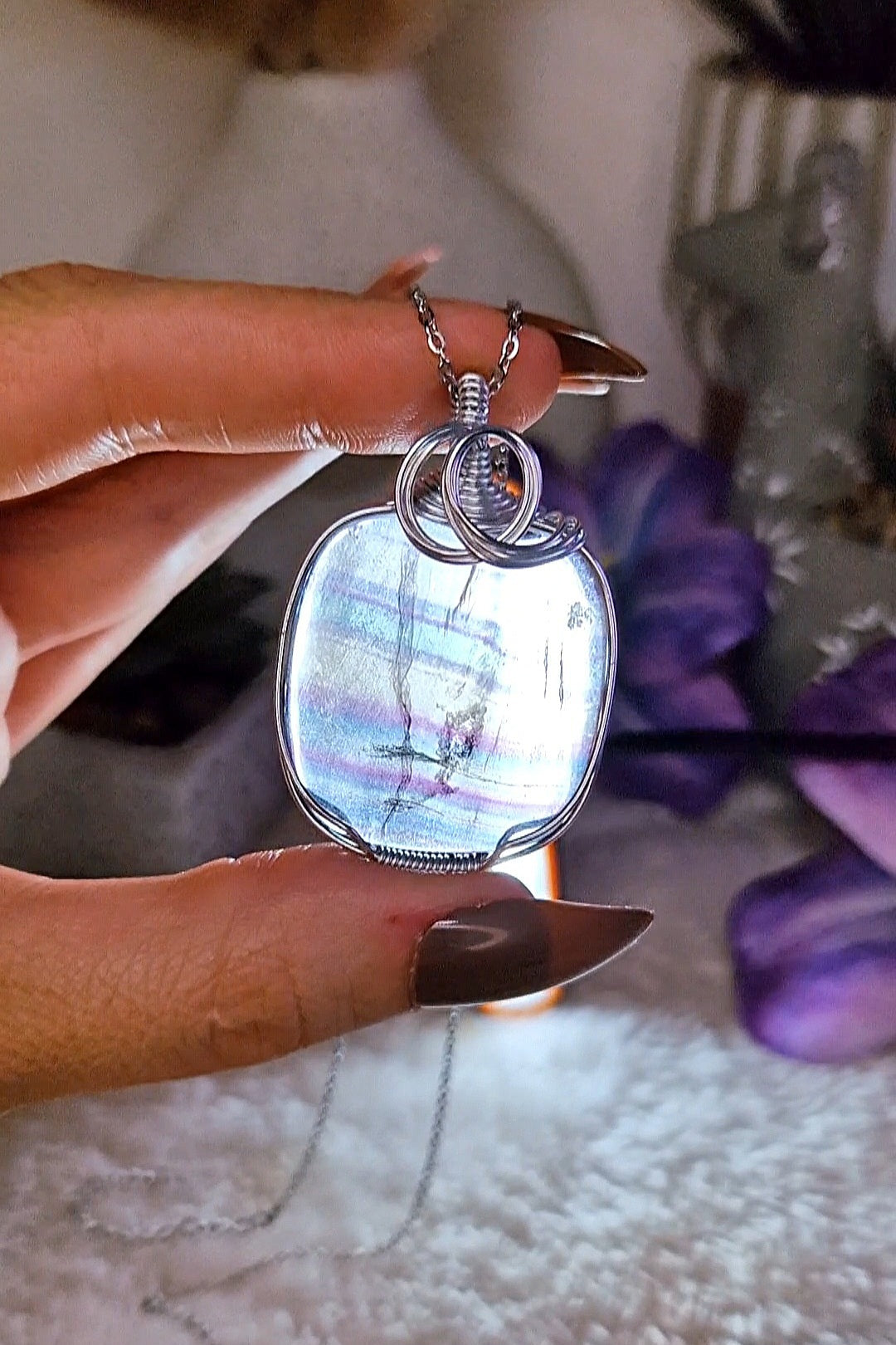 Ciondolo con FLUORITE ARCOBALENO