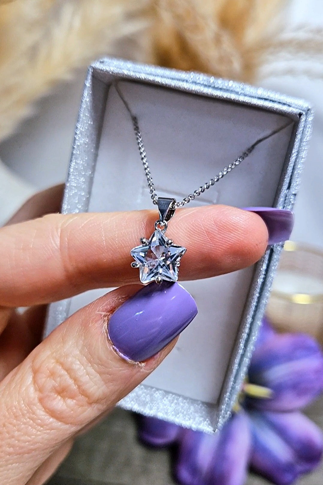 Ciondolo a stella con QUARZO IALINO