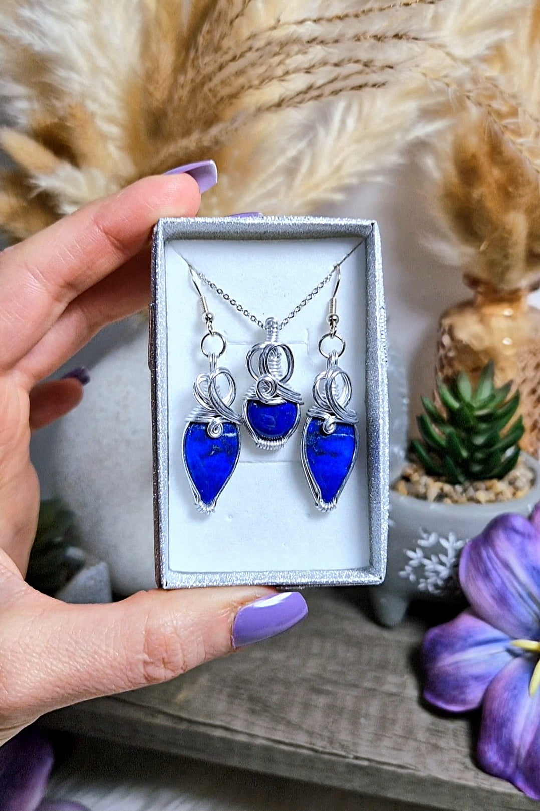 Parure LAPISLAZZULI - collana e orecchini pendenti