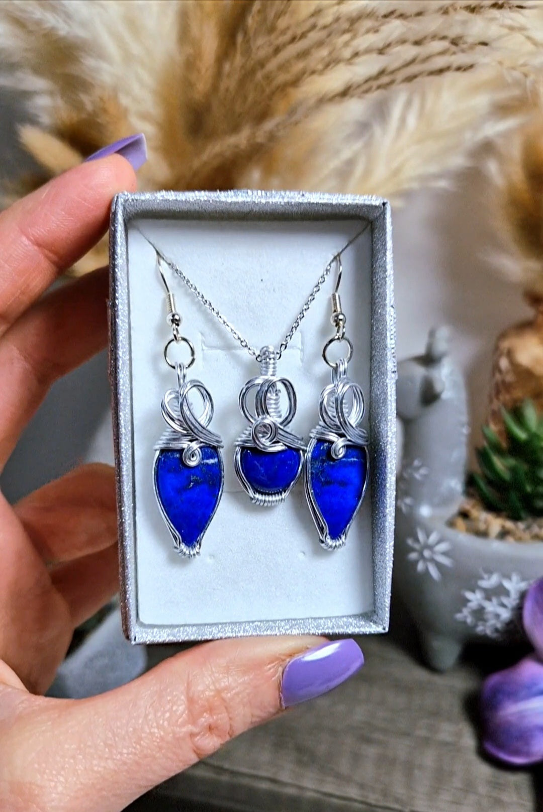 Parure LAPISLAZZULI - collana e orecchini pendenti