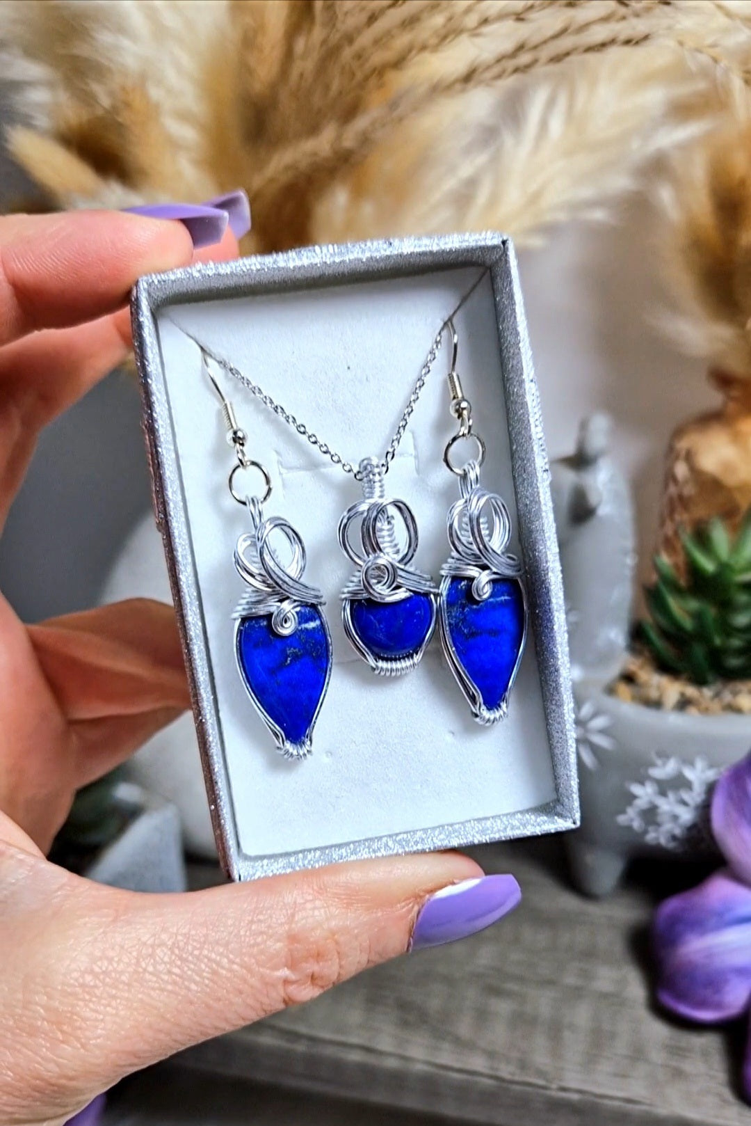 Parure LAPISLAZZULI - collana e orecchini pendenti